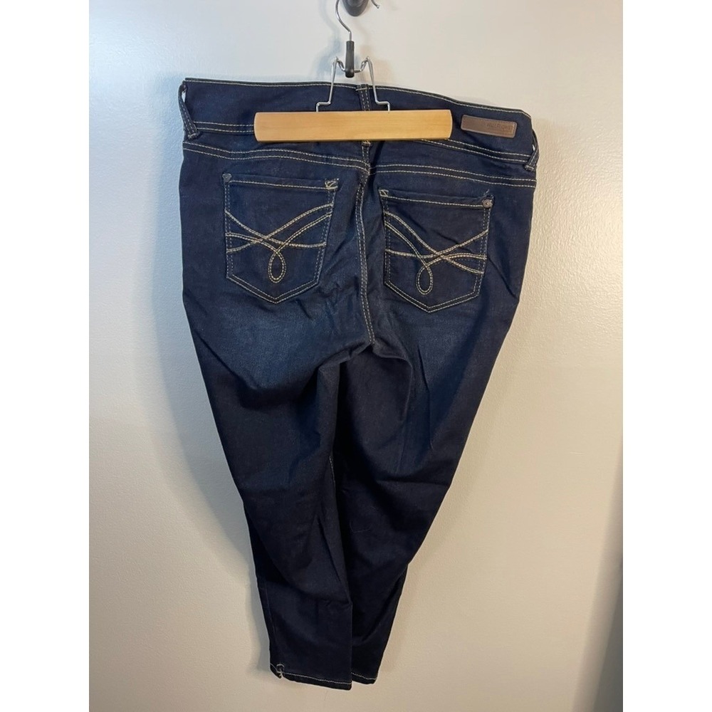 WallFlower Womens Dark Indigo Stretch Denim Jeans Size 15 WFI10250M Whiskered - Picture 3 of 6